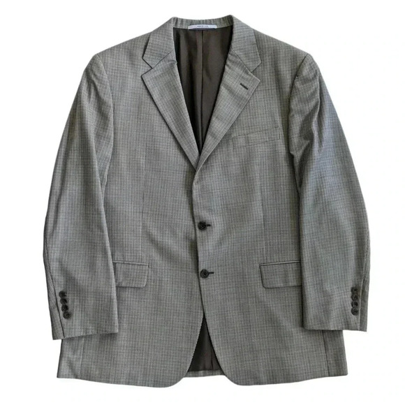 Hickey Freeman Other - HICKEY FREEMAN Lindsay Plaid Nailshead Sport Coat Blazer Size 43 100% Wool Lined